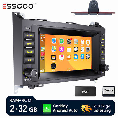 Für Benz Sprinter W906 06-18 DAB+ Carplay Autoradio Android 14 Bremslicht Kamera