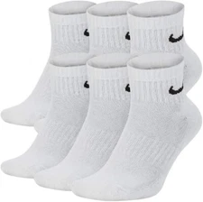Nike Everyday Cushion Ankle Training Socks, Size L - White (6 Pair)