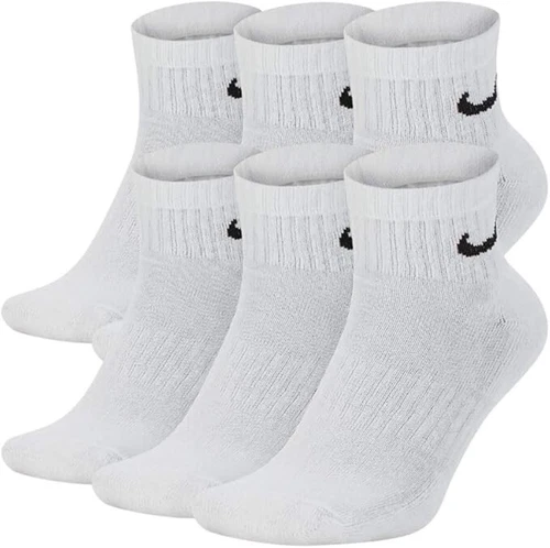 Nike Everyday Cushion Ankle Training Socks, Size L - White (6 Pair)