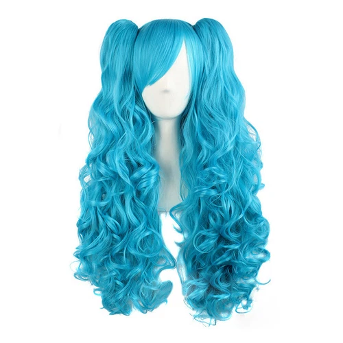 Mapof Beauty 28" Long Wavy Cosplay Wigs Lolita Curly Wavy 2 Ponytail Hair - Picture 6 of 47