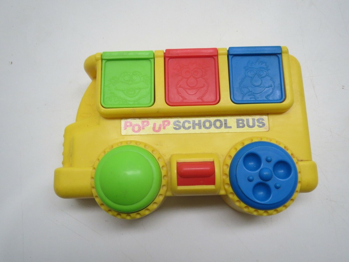 Sesame Street POP UP SCHOOL BUS Toy - Vintage, Tyco, Ernie Elmo