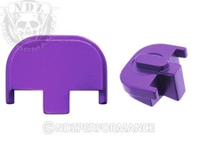 NDZ S&W SD9, SD40, 2.0, SD9 VE, SD40 VE Slide Cover Back Plate Aluminum Purple