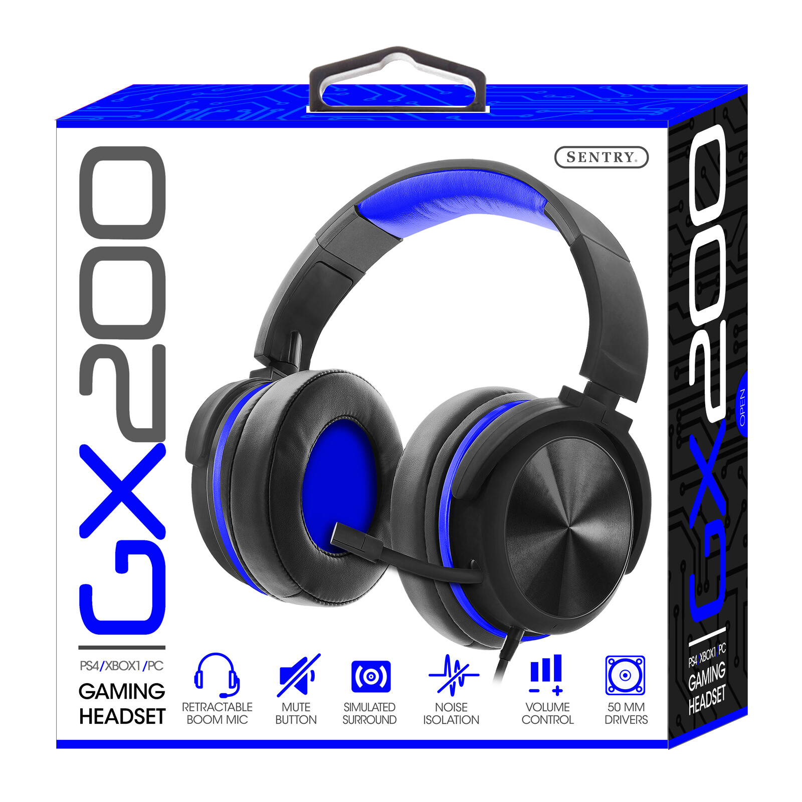 GX:200 Gaming Headphone In Blue Model # 06ST-HS-GX200BL, By Sentry Industries