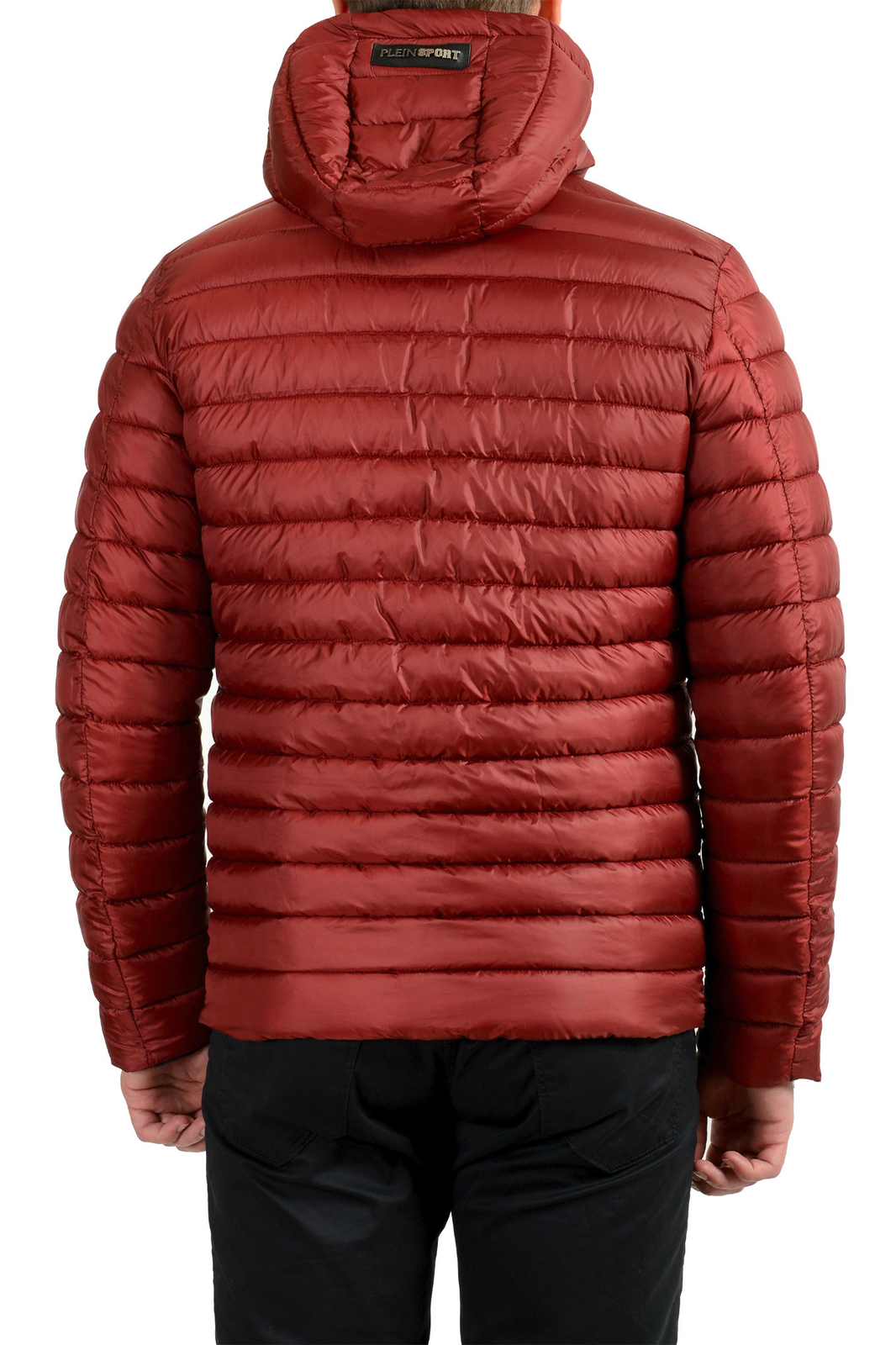 Plein Sport Men's Logo Print Zip Up Multi-Color Reversible Hooded Parka Jacket