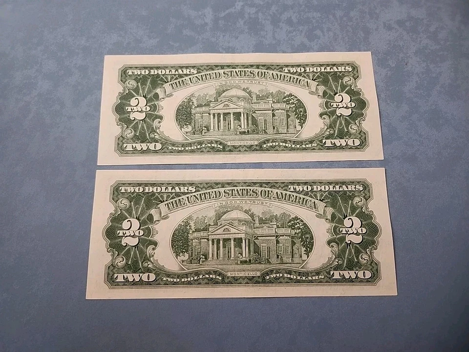 *RARE* DOUBLE 00 VERY LOW SERIAL NUMBER 1963 $2 RED SEALS AU+ CRISPY - Image 2 of 3