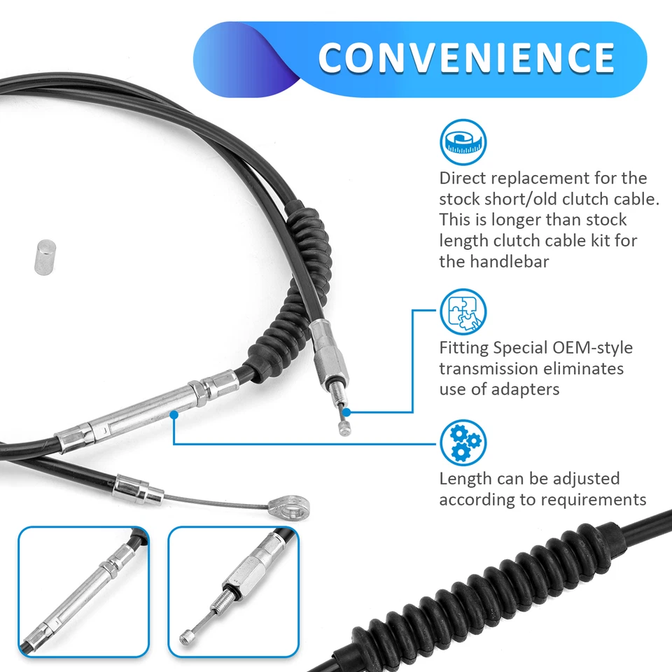 +8" Cable de embrague 72 11/16" longitud extendida para Harley Dyna Super Glide FXD 06-17 Foto 4 de 4