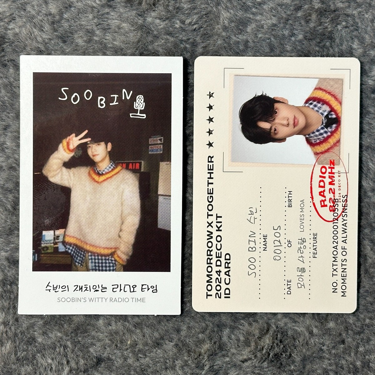 Soobin ID Card & Instant Photo TXT 2024 Deco Kit On Air Radio 82.2
