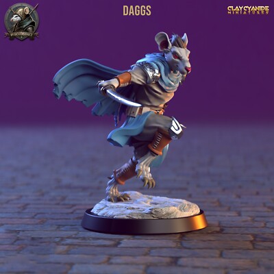 Rattenvolk Schurke Miniatur Rat People Rogue für RPG wie D&D 5e Maus & Mystik