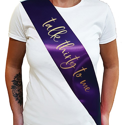 TALK 30 TO ME SASH - 30th Birthday Sash - Thirtieth Birthday Present 30th Gift - Picture 8 of 18