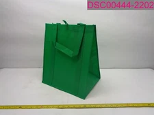 QTY=10; Reusable Grocery Shopping Tote Bags w/ Handles Green 15"x12.5"x9.5"