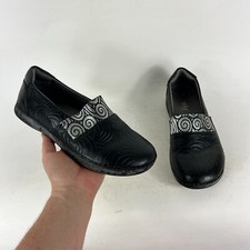 Alegria Loafers Womens 6.5 Black Leather Slip On Round Toe Comfort Shoes GLE-681