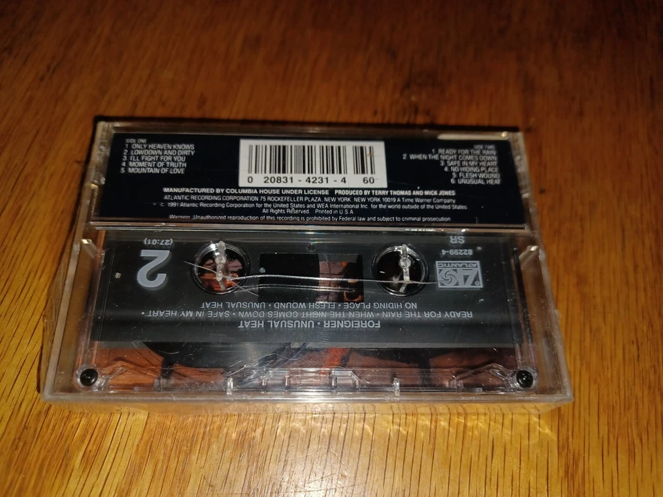Vintage 1991 Foreigner Unusual Heat Cassette Tape. 6/22 - Image 3 of 3