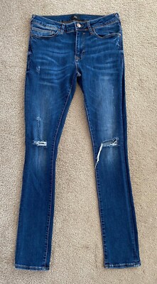 Men's River Island Super Skinny Danny Ripped Blue Denim Jeans
