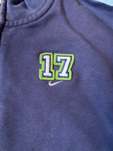 Nike Youth Large Navy Blue Neon Green 17 Patch Jacket - Picture 3 of 13