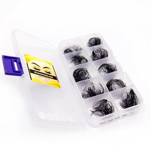 Mega 25D Lashes, 500 Premade Volume Fans, 0.03mm Thick. Eyelash extensions. - Picture 96 of 105
