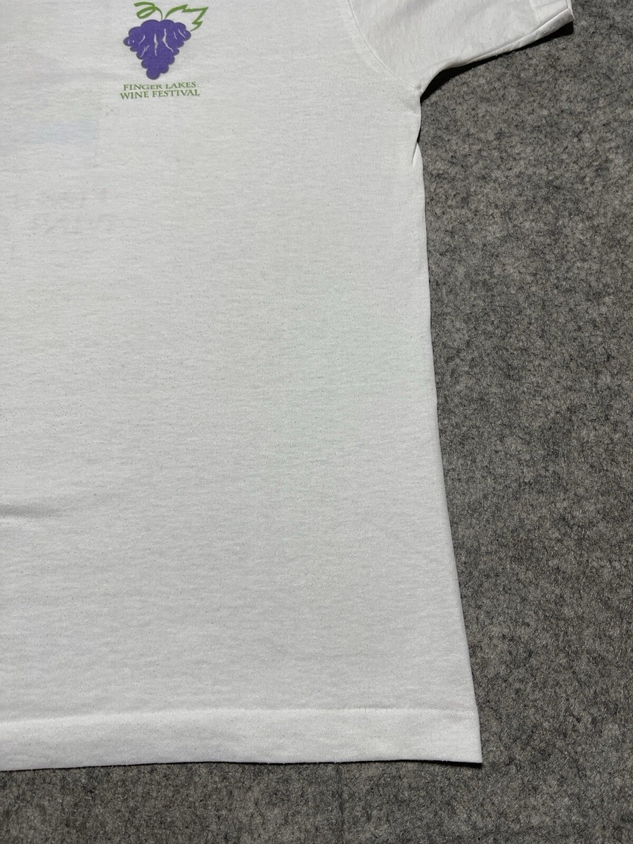 Vintage Finger Lakes Wine Festival 1994 White Single Stitch Shirt XL New York View 3