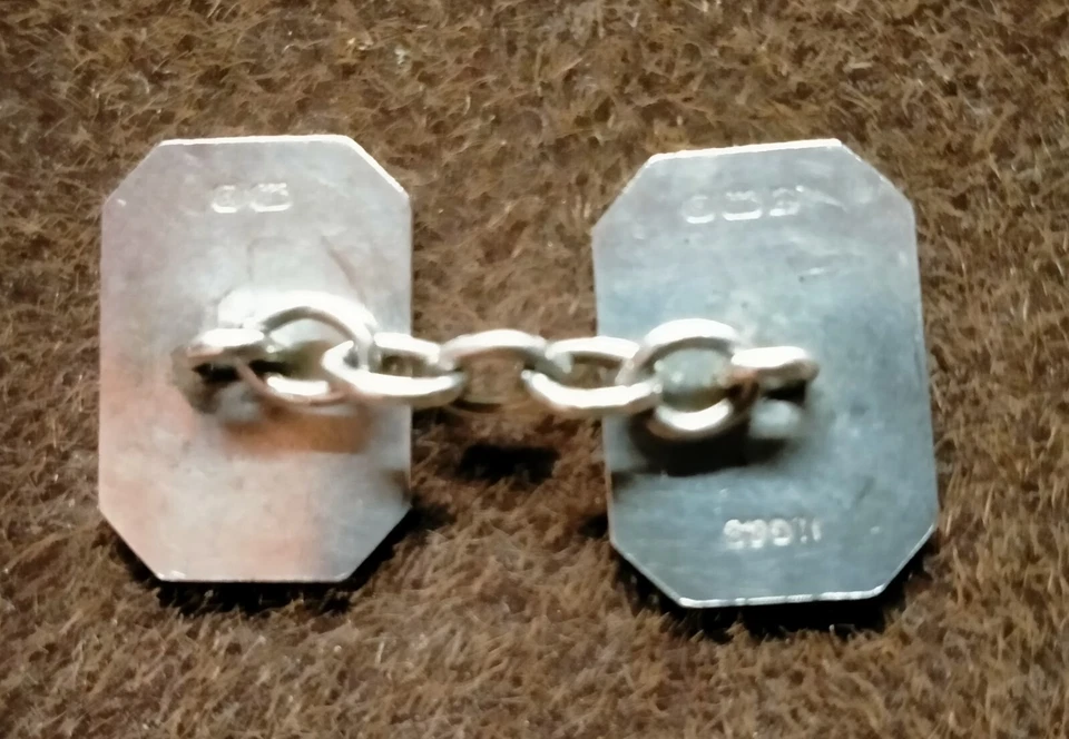 Polsini / gemelli in argento 925 originali d'epoca marchiati e firmati - Immagine 4 di 4