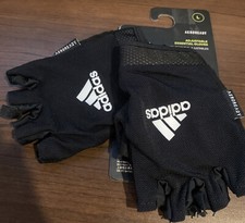Adidas Womens Large Aeroready Adjustable Essential Workout Gloves Black NEW