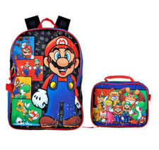 Mochila escolar Super Mario Bros Brothers Yoshi Luigi lonchera bolsa de libros niño niña