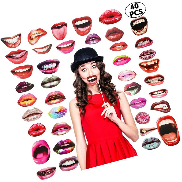 Party Photo Booth Props, Funny Mouth Lips Photo Booth Prop, Funny Mouth DIY S... | eBay
