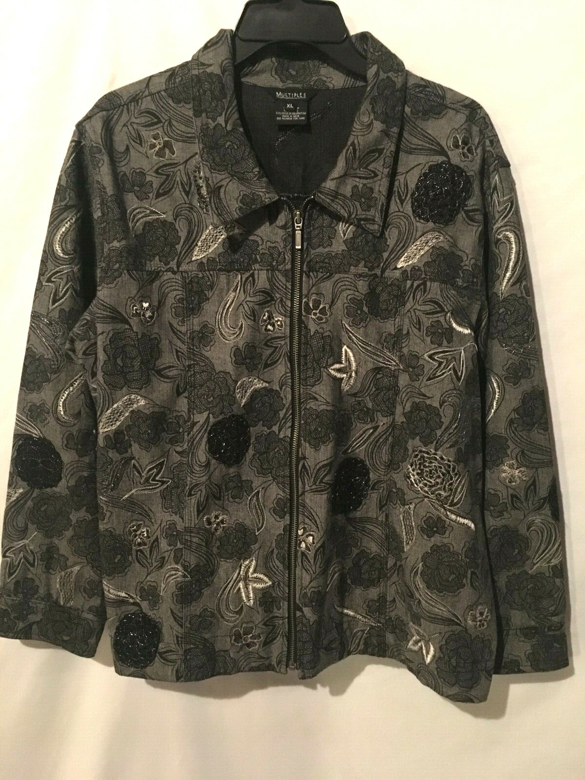 Multiples Blazer Zip Jacket Cotton Work Sophistic… - image 1