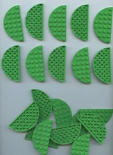 LEGO x 20 Bright Green Plate, Round Half 4 x 8 22888