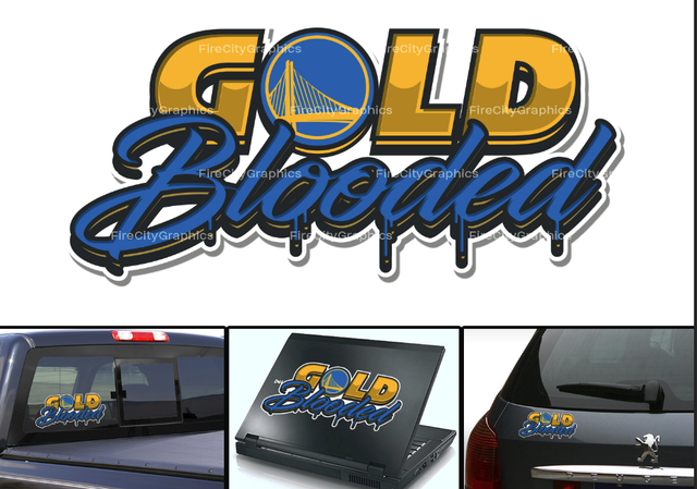 Golden State Warriors Gold Blooded Bumper Window Vinyl Decal 7x3.5 | eBay