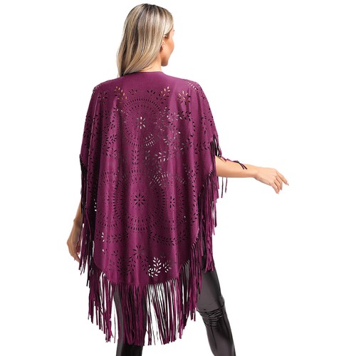 Damen Cape Badeanzug Schal Western Umhang asymmetrisch Clubwear lose Überzieher - Bild 52 von 149