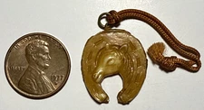 Vintage  Horse Head Horseshoe Celluloid Cracker Jack Charm 1C