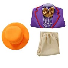 Kids Willy Wonka Costume Roald Dahl Boys Girls Book Day Week Fancy Dress Outfit