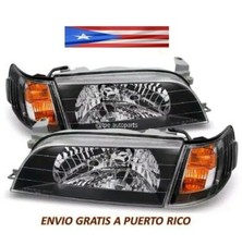 For 93 97 Toyota Corolla Headlight Jdm Black Housing Glass Crystal Lens Set For 93 97 Toyota Corolla Headlight Jdm Black Housing Glass Crystal Lens Set