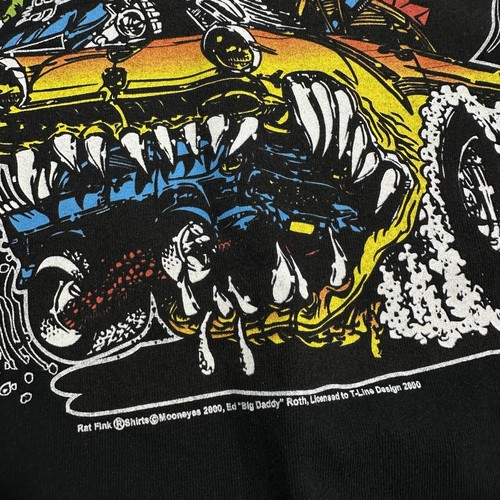 Vintage Y2K 2000 Rat Fink Mooneyes Ed Big Daddy Roth Black T-Shirt Men’s Size XL - Picture 5 of 8