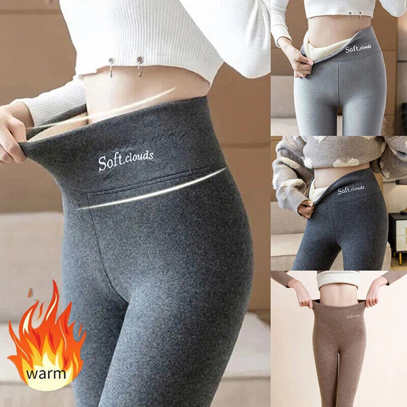 Women'S Fleece Lined Leggings,Soft,High Waist,Slimming,Winter Warm Leggings, Black,Leggings 