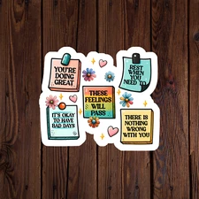 Mental health awareness sticker vinyl decal anxiety positivity self love care