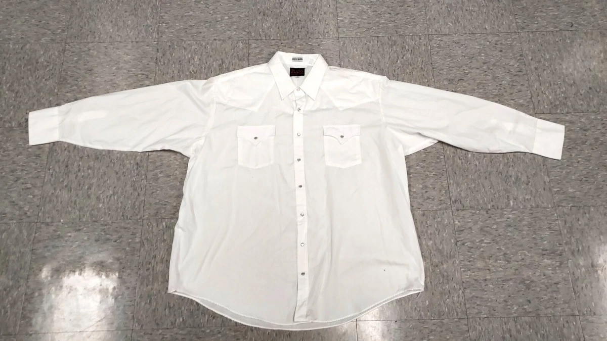 Chemise Western Plains Homme XL - Gris Rayé, Snap Cowboy, Vintage