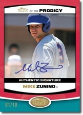 MIKE ZUNINO 2012 Rize Rookie Autograph RED Auto PRODIGY RC #/10