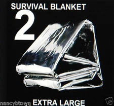 2 XL Emergency BLANKETS Back Pack Camping Hunting Survival For Car Truck ATV Lot