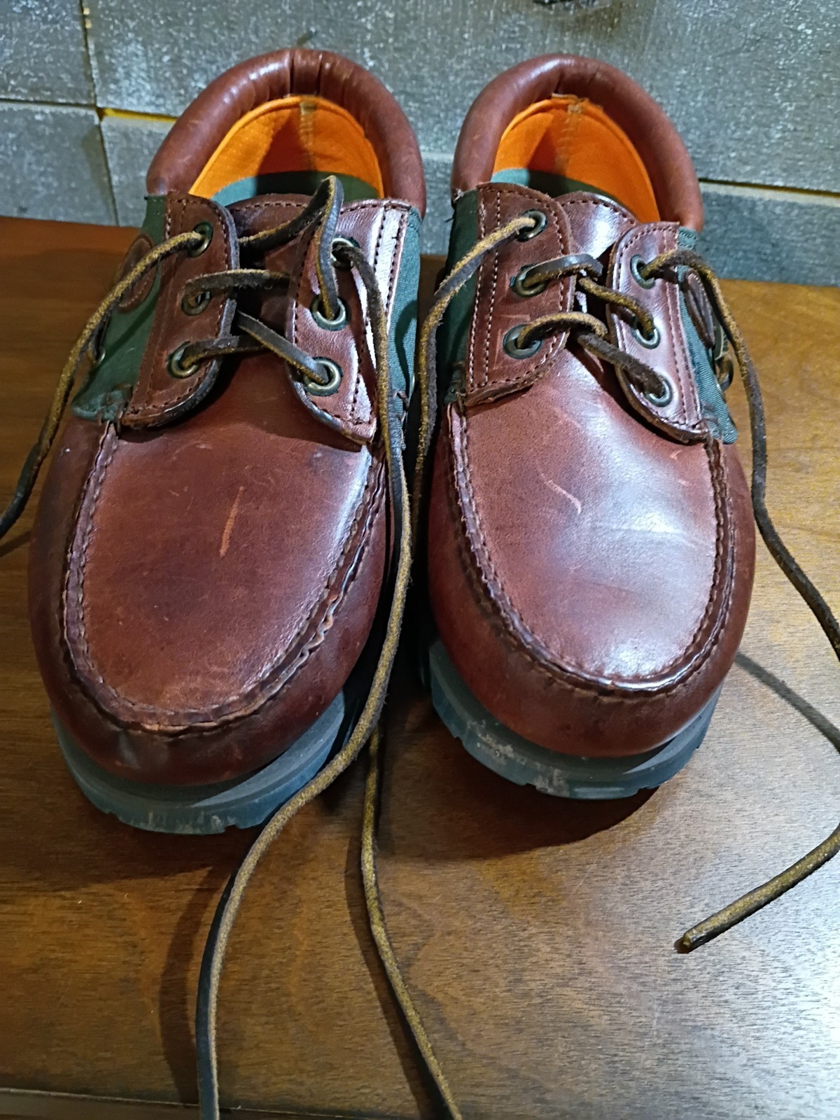 SAOLA Scarpe da barca Timberland Goretex suola pesante 7 5 M pelle marrone 39028