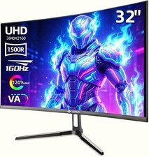 CRUA 32" Curved Gaming-Monitor, 4K UHD (3840 x 2160p) VA-Bildschirm, 1500R