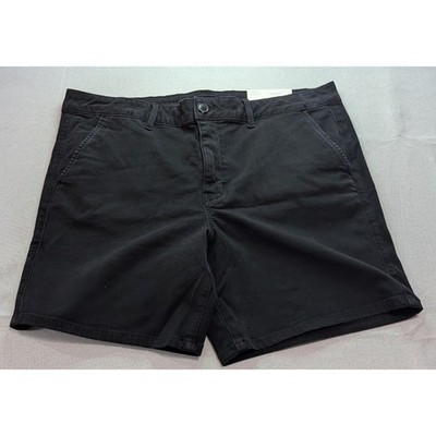 American Eagle Trouser Bermuda Shorts Men 33W Black NEW Stretch High Rise