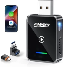FAHREN Wireless CarPlay Android Auto Adapter 2-in-1 WiFi6 Bluetooth 5.3 USB A/C