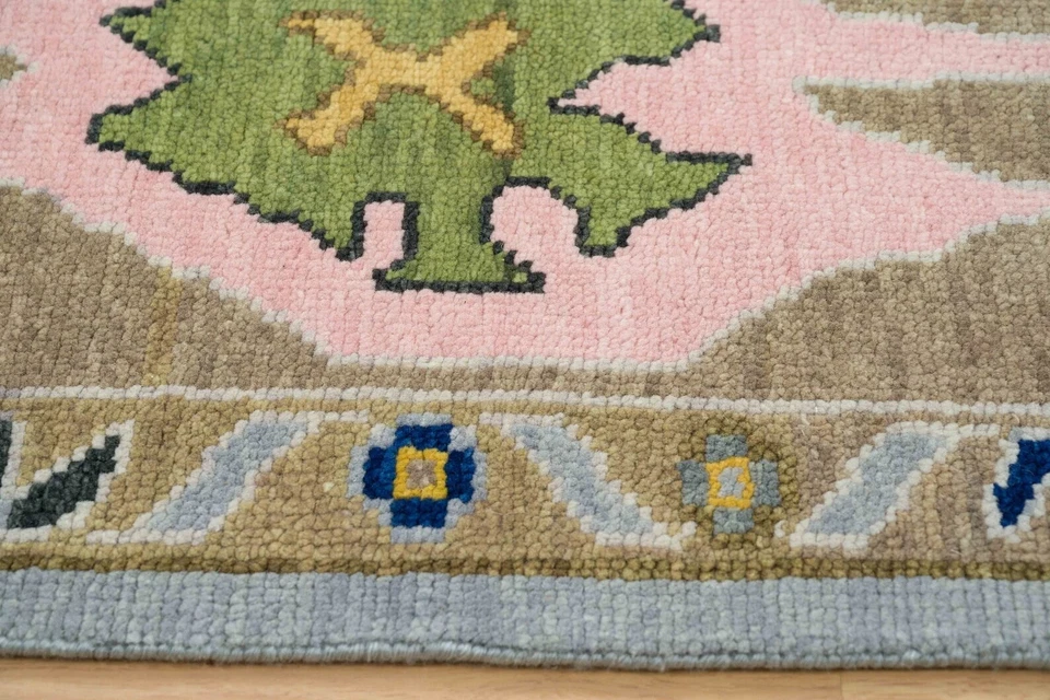 VENTA Alfombra de lana Oushak gris anudada a mano 8x10 | Alfombras de diseño | Alfombra de dormitorio Foto 3 de 4