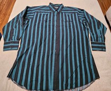 Vtg Panhandle Slim Western Shirt Men's XL 18-35 USA 80s Stripe Cowboy Button Up