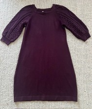 Eliza J Women's Knit Cable sweater dress plum 3/4 sleeve Size M NEW