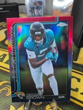 2025 Topps Chrome Football Dyami Brown Red White Blue Refractor #136 Jaguars