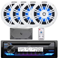 JVC KD-T92MBS 1-DIN CD Receiver, 4x 6.5" Speakers, LED Controller, Amplifier