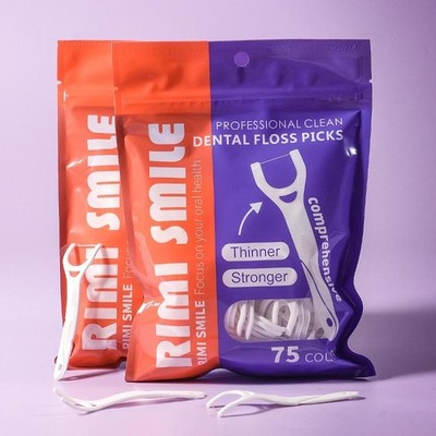 75pcs Y-Shaped Dental Floss Oral Interdental Brush Easy To Remove Food Residue