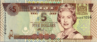 FIJI 5 DOLLARS Crisp UNC