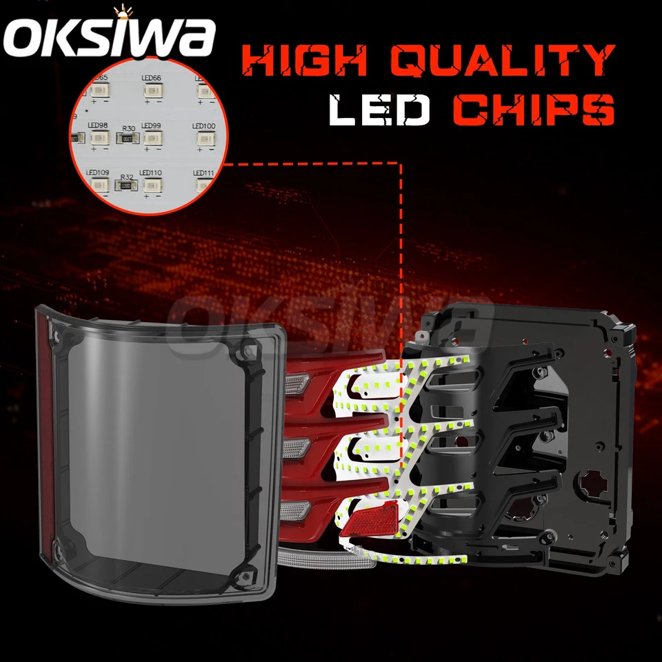 Sequential Full Led tail light for 1973-1987 Chevy& GMC Starting Animated,Smoked - Image 4 of 4