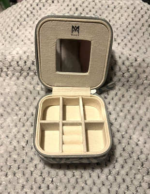 Zebra Travel Jewelry Box With Mirror and Compartments by Milly New without tags
